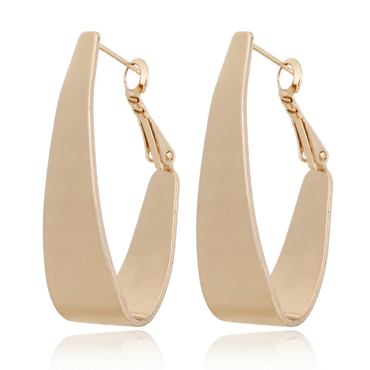 2019 корейские новые массивные Серьги овальные геометрические золотые серьги для