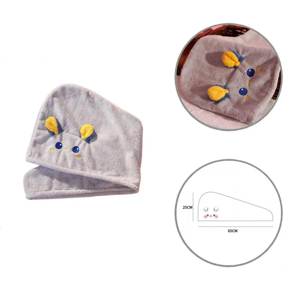 

Dry Hair Towel Bright Color Environmental Protection Hair Drying Hat Nice-looking Dry Hair Hat for Home Head Wrap Hat