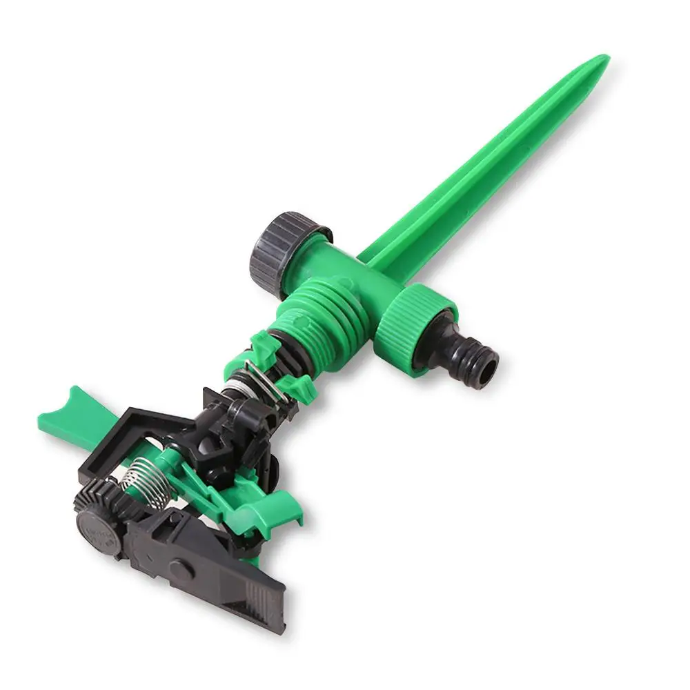 

Rotary Sprinklers Adjustable 360 Degree Nozzle Sprinkler Nozzle Metal Spike Hose Supply Impulse Fitting Lawn Grass Home Garden