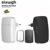 sixwgh outdoor wireless doorbell ip44 waterproof no battery required self powered ring chimes 38 ringtone home door bell