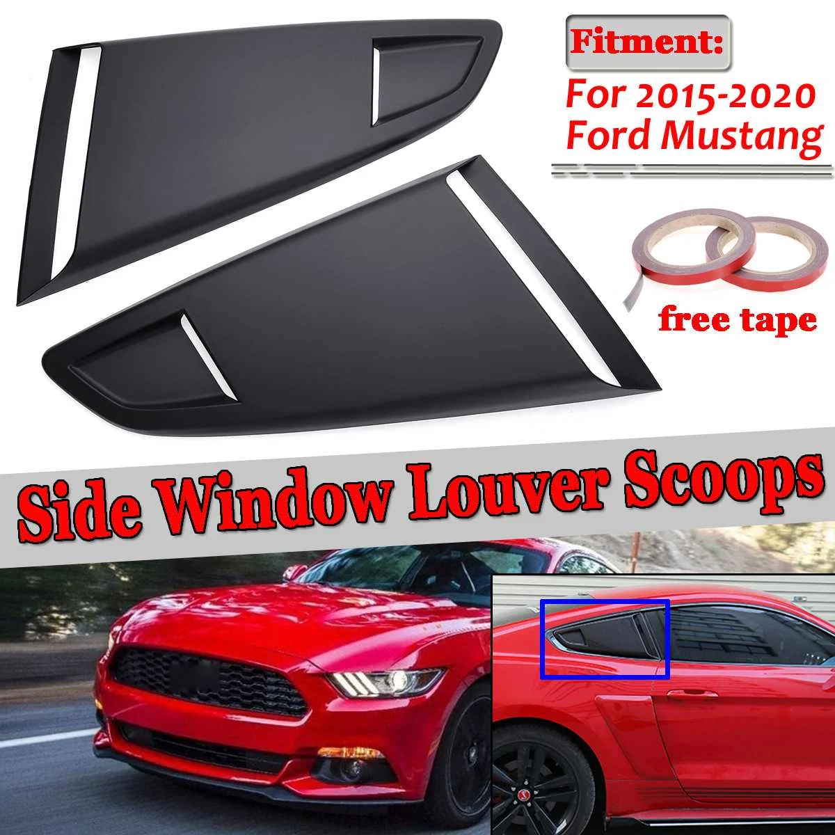 2 шт. Автомобильные Боковые Решетки для окна Ford Mustang 2Dr 2015-2020 | Автомобили и