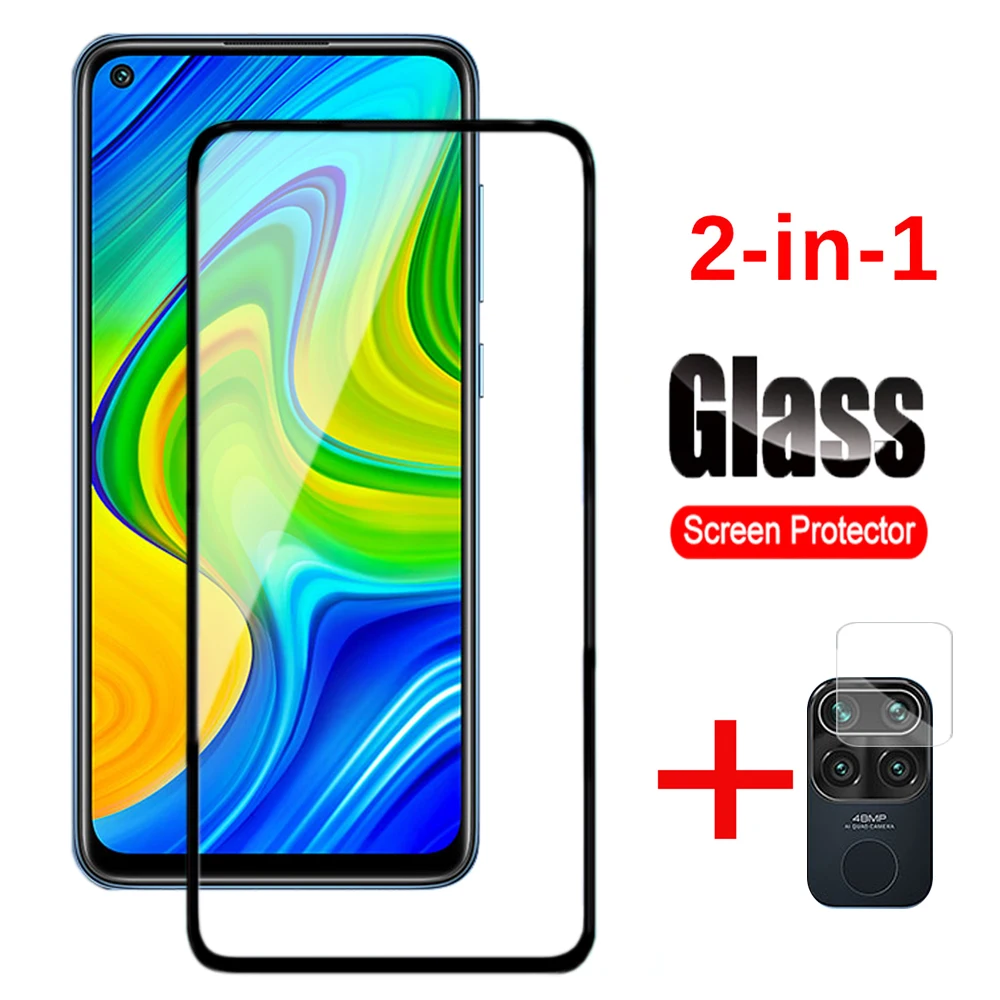 Защитная пленка 2 в 1 для Xiaomi Redmi Note 9/9 Pro/9 pro max/9s закаленное стекло и объектива