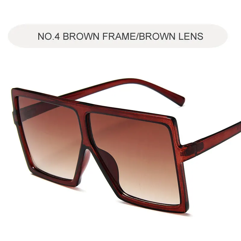 C4 BROWN Модные градиентные крупные женские солнцезащитные очки Квадратные брендовые дизайнерские солнцезащитные очки с большими рамами для женщин винтажные женские очки UV400 - Цвет линз: C4 BROWN