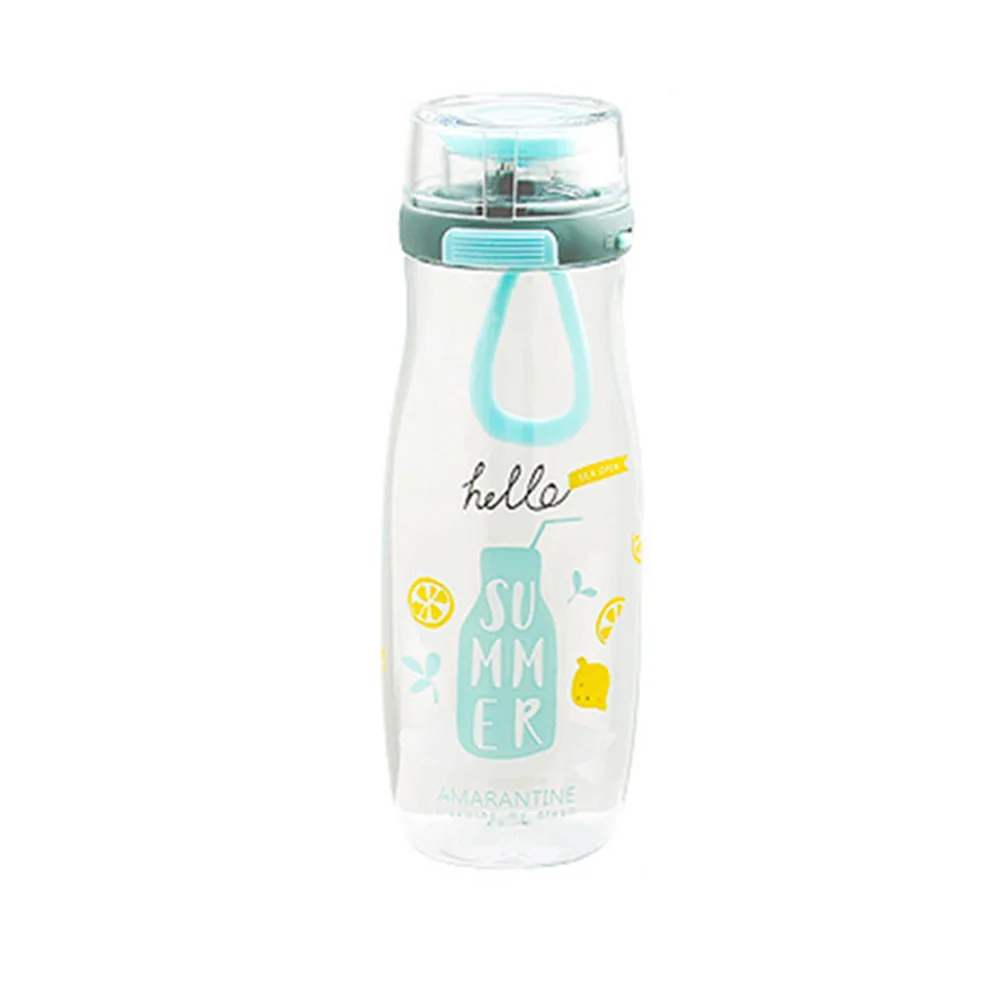 

Portable Plastic Water Bottle with Pops-up Lid 500ml Cartoon Printed Sports Water Bottle for Women Kids MYDING