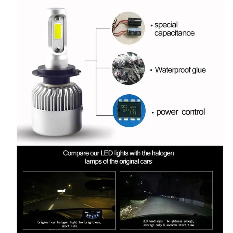 2 шт. Автомобильные светодиодные лампы для передсветильник фар 36 Вт 9 32 В 6000