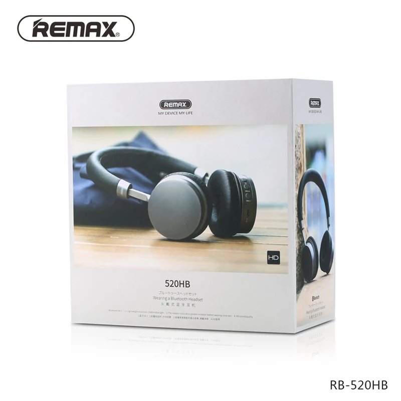 Remax Rb-520Hb Bluetooth V4.2 Беспроводные наушники стерео Бас комфортная гарнитура с микрофоном для телефонов Iphone и Android