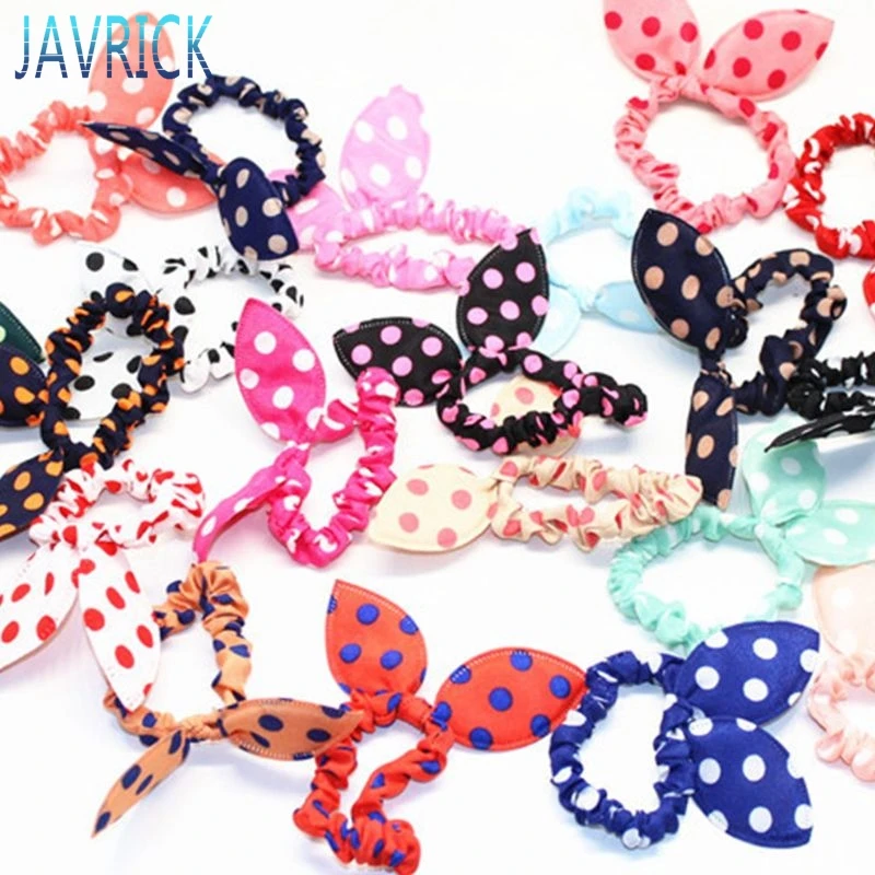 Резинка для волос в горошек с цветным принтом| |