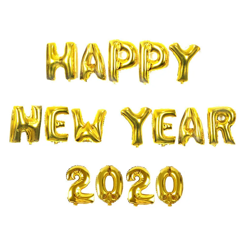 Воздушные шары с новым годом 2020 Черное золото бутылка вина фольга воздушный шар