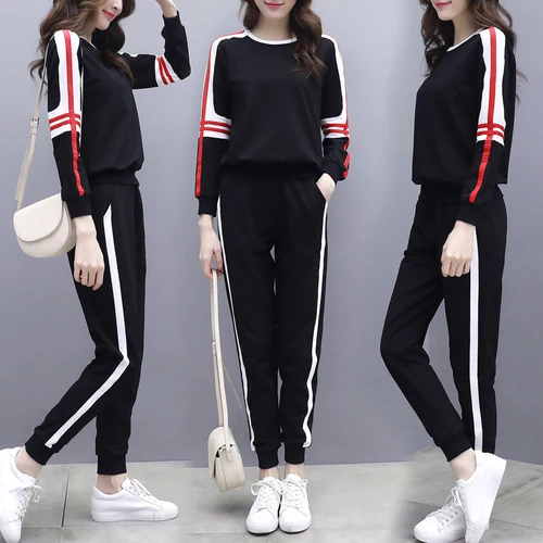 Повседневный Спортивный костюм для женщин комплект из двух предметов Conjunto Feminino