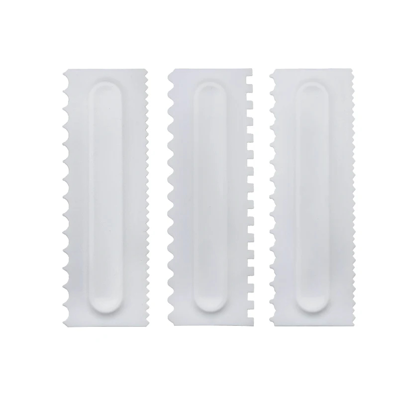 White 3pcs 3 шт./компл. украшения торта гребень гладкой торт скребок 24 дизайн текстуры формы для выпечки инструменты шпатели для мастики Кухня пресс-формы для выпечки - Цвет: White 3pcs
