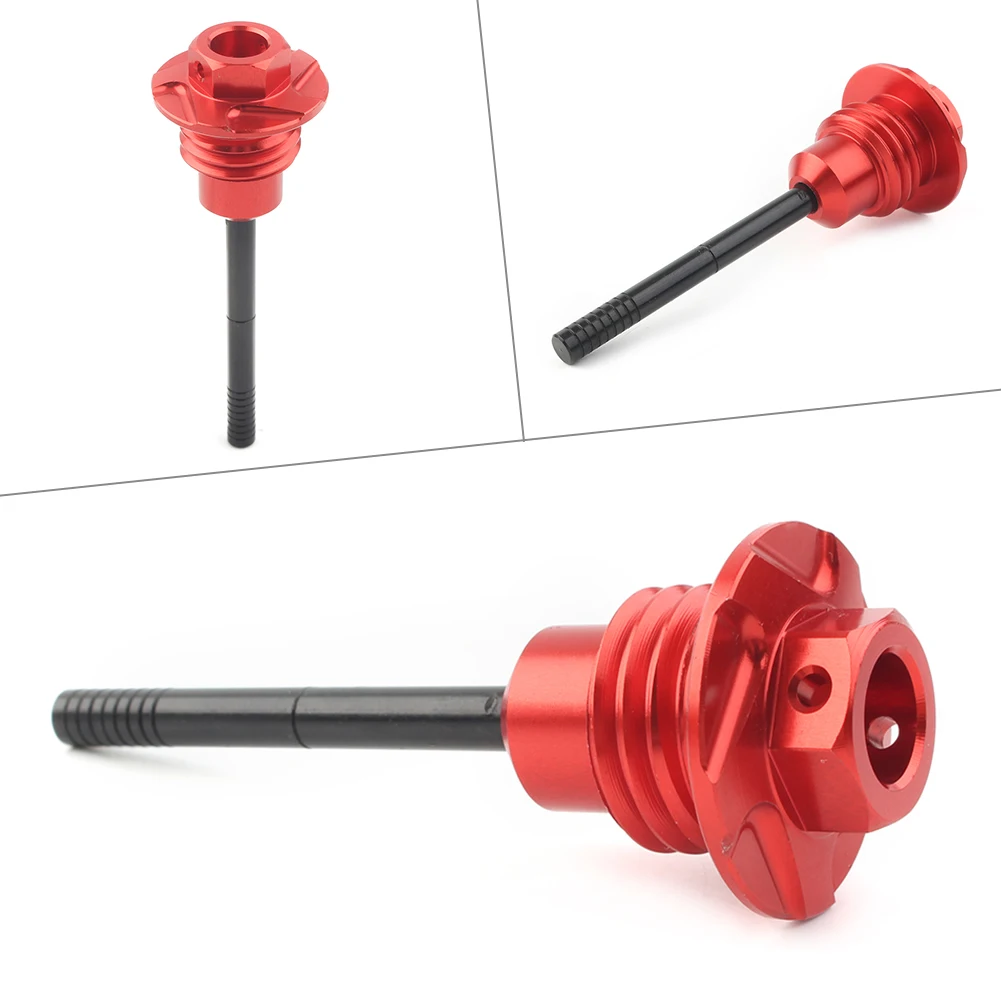 

CNC Motorcycle Red Oil Fluid Dipstick Plug Aluminum Oil Dip Stick Cover For Honda CRF450R CRF450 R / CRF 450 R 2009-2016