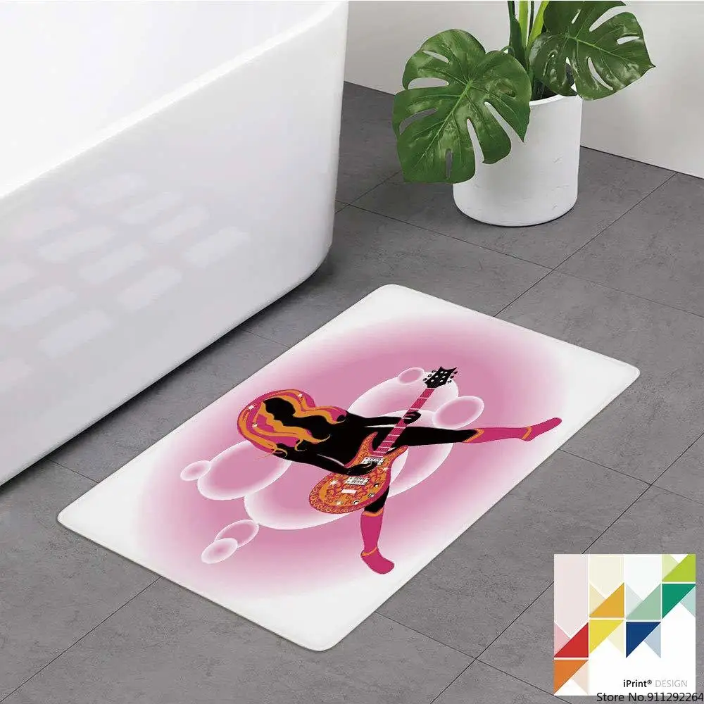 Коврик для ванной комнаты вечеривечерние Popstar иллюстрация женщины со