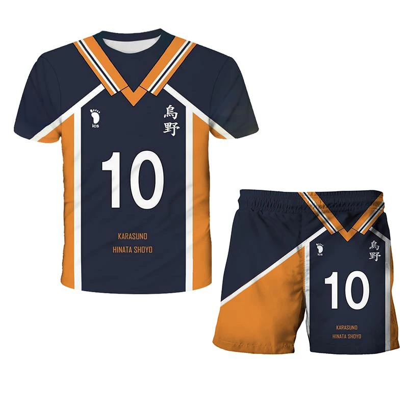 

2021 3D Printed Haikyuu 2021 New Summer o-neck campus Kids Set Cartoons Movie Print Teen T-Shirts Pants 2 Piece Casual Tops 4-14