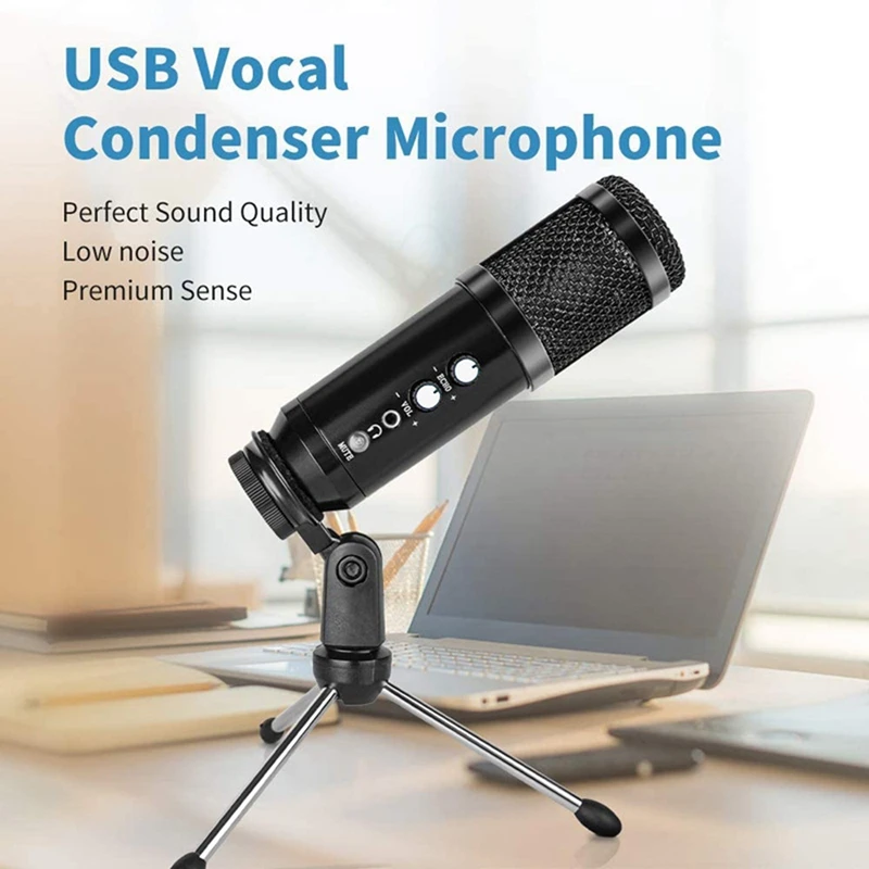 

USB Condenser Microphone with Tripod Professional Microphone for Computer Laptop Karaoke Tik Tok YouTube Desktop Mic