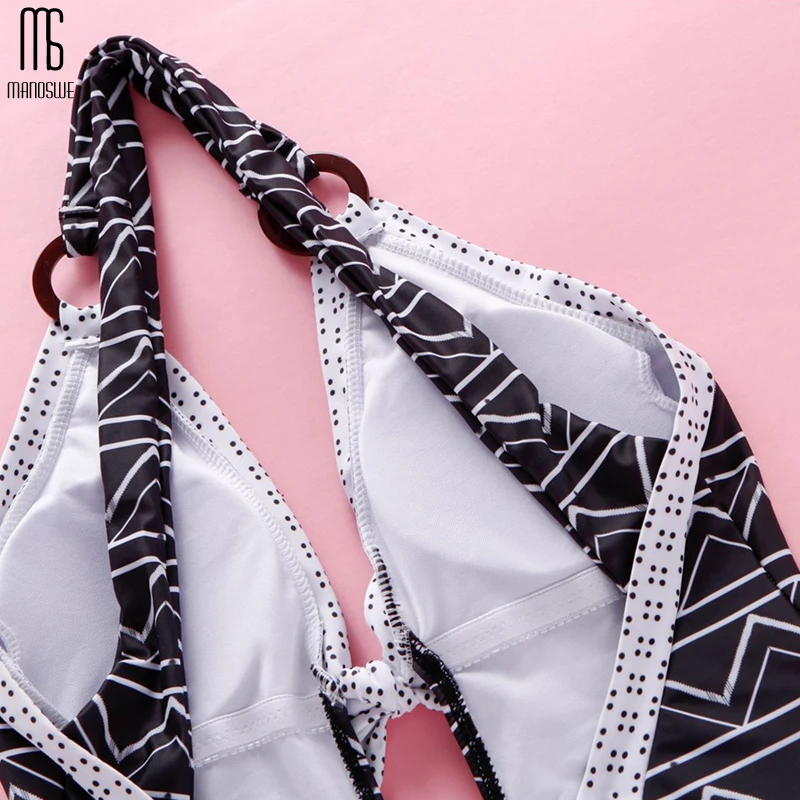 Manoswe сдельный купальник v образный вырез шнуровка открытая спина сиамский 2019