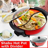 1300w 6l electric hot pot double soup pots kitchen indoor smokeless pots cookware non stick induction cookers 220v