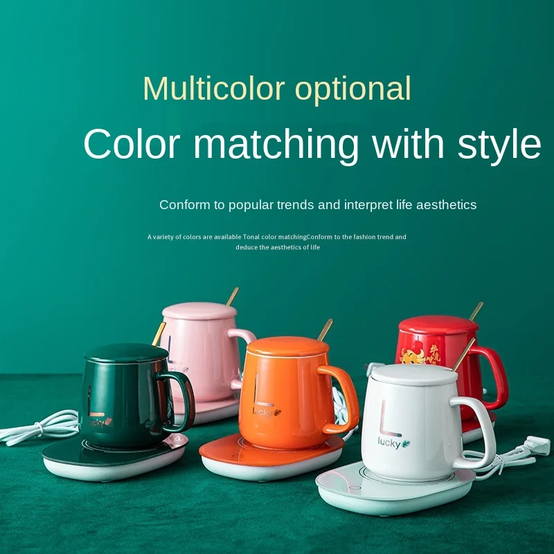 

Heat preservation coffee ceramic mug USB power supply constant temperature heating lovers milk tea cup ceramic mug gift set