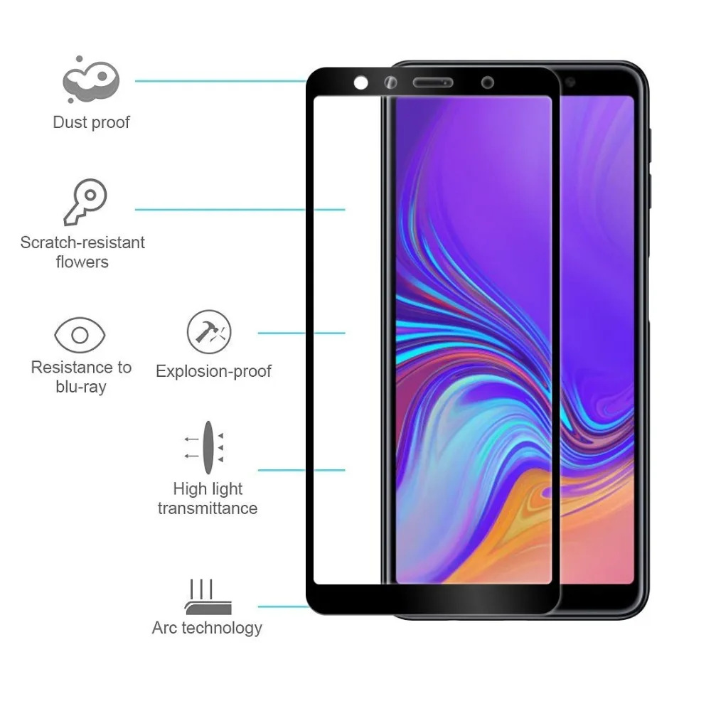 Для samsung Galaxy A7 2018 закаленное Стекло для A6 7 A750F A750 SM Экран протектор Полный крышка