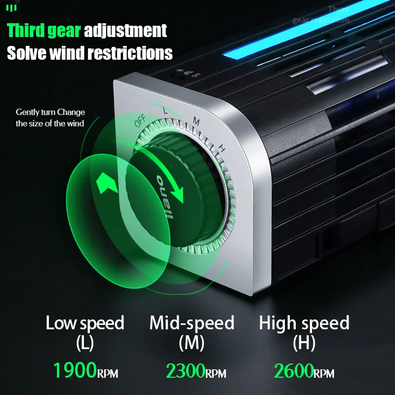 

Base Notebook Cooler Laptop Cooling Pad Stand Speed RGB Adjustable Gaming For Laptop Tablet Phone Cooler Pad Holder Desk Fan