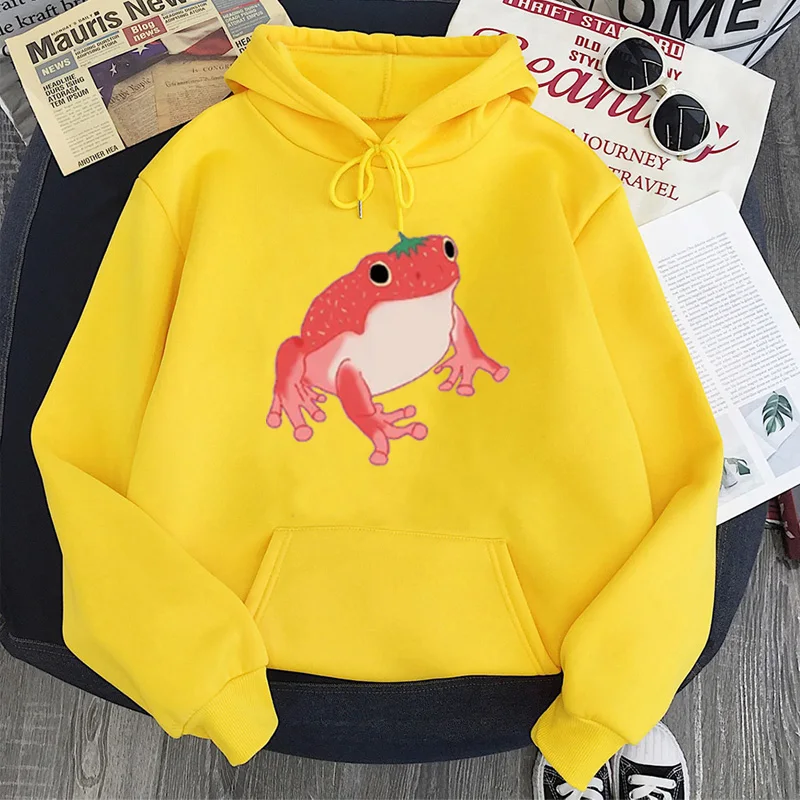 

Frog Print Hoodie Harajuku Oversized Sweatshirt Aesthetic Clothing Anime Hoodie Printing Sweatshirt Women Fashion Clothes L