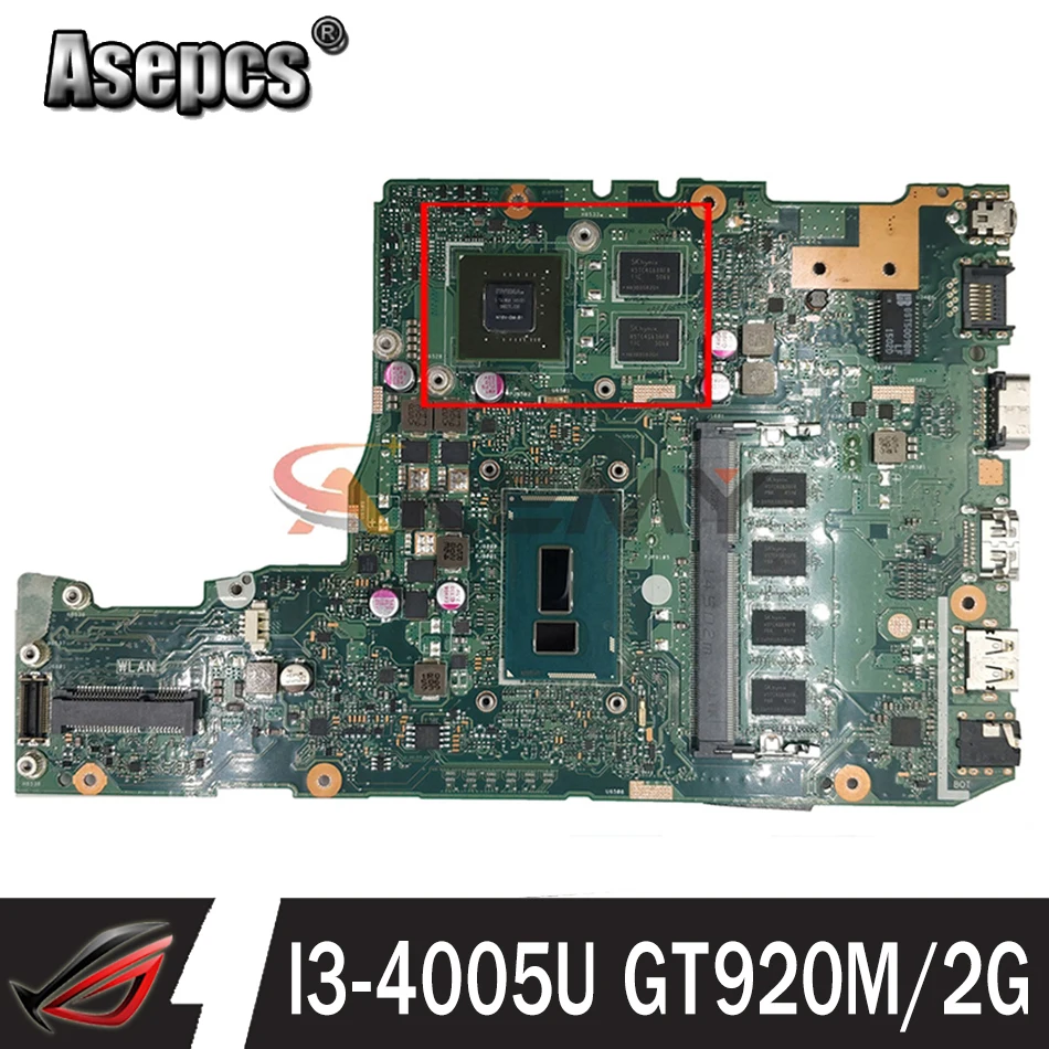 

Akemy X302LJ Motherboard For Asus X302LJ X302L Laotop Mainboard with I3-4005U CPU GT920M/2G