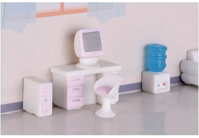 Modern home Mini furniture TV machine bookcase audio dressing table kettle computer resin small ornaments | Дом и сад