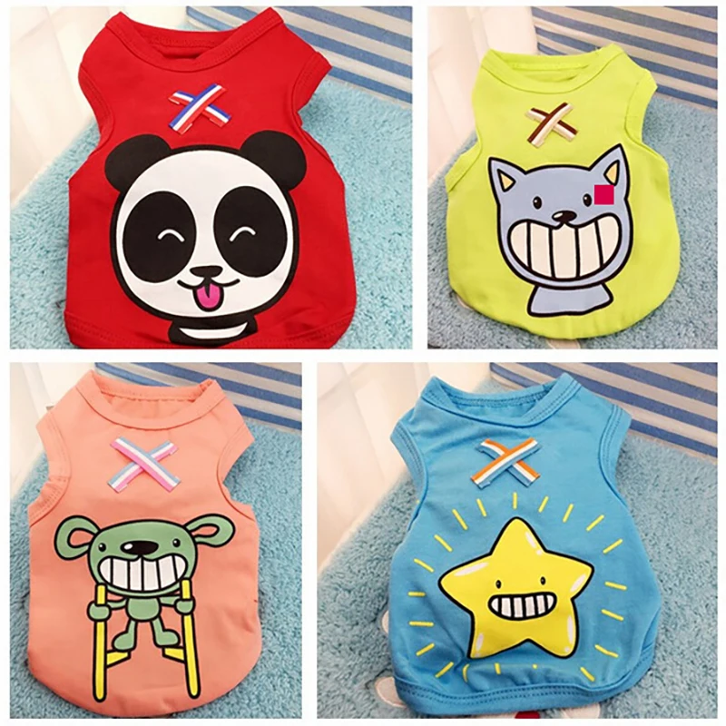 

Pet Dog Cartoon Animal Vest Little Medium Dog Cat Spring Summer Clothes Dogs Cats Puppy Kitten Vests Pets Clothing Pets Supplies