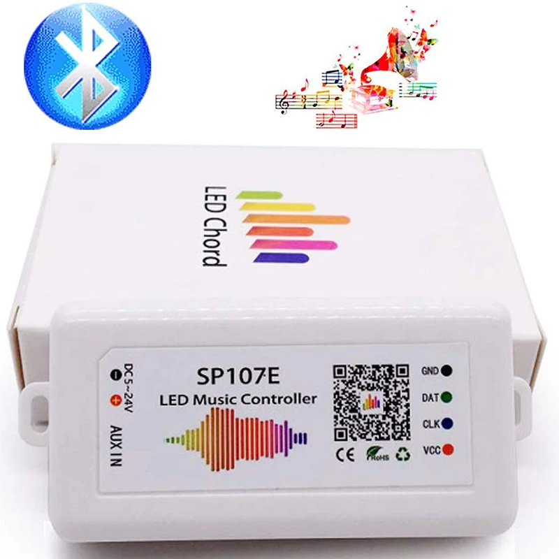 

New FULL-WIFI RGB SP107E Pixel IC SPI Music Bluetooth Controller For WS2812 SK6812 SK9822 RGBW APA102 LPD8806 Strip DC5-24V