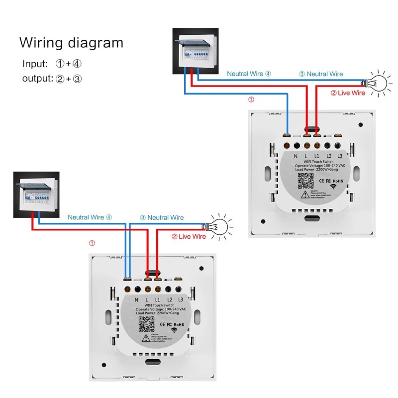 

Hot Wall Touch Sensor Switch EU Standard Light Switch Crystal Glass Switch Power 1/3 Gang Switch Smart Home Alexa Google Home