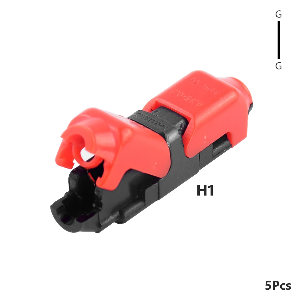 red H1 1pin 5 шт. 1/2 Pin I T тип быстрого соединения проводов электрические разъемы 22-18AWG для светодиодной ленты Автомобильный Кабель обжимные клеммные блоки проводник - Цвет: red H1 1pin