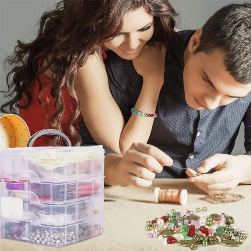 

2015 Pieces DIY Necklace Bracelet Jewelry Making Supplies Kit with Assorted Beads Charms Findings Wire Cord Pliers
