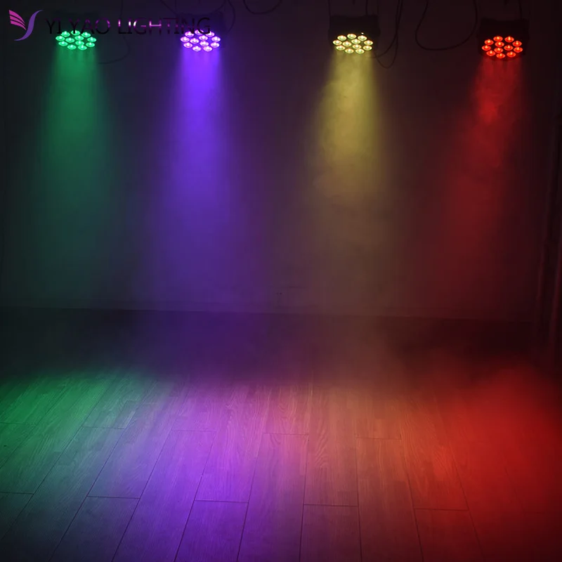 Плоский светодиодный прожектор Par 12X12W RGBW DMX сценическое освещение s светильник