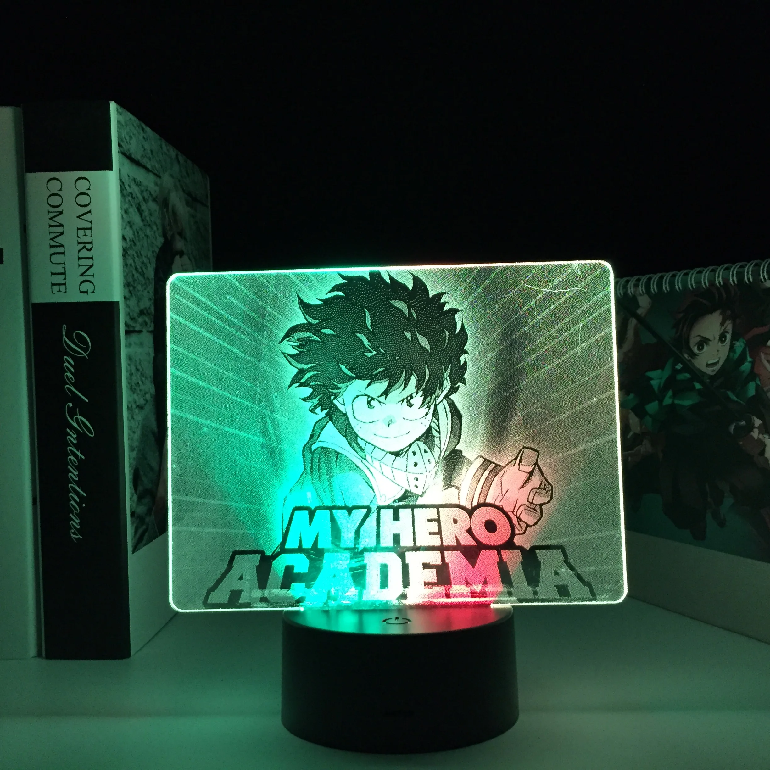 

Anime My Hero Academia Midoriya Izuku Two Tone Color LED Light for Bedroom Deco Birthday Gift Manga Colorful Two Tone Table Lamp