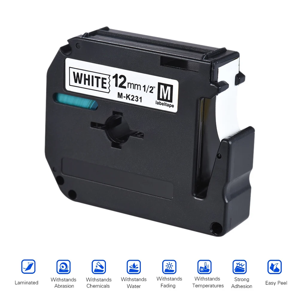

Black on White Label Tape Compatible for Brother PT-65/PT-70/PT80 Label Printer 9mm * 8m