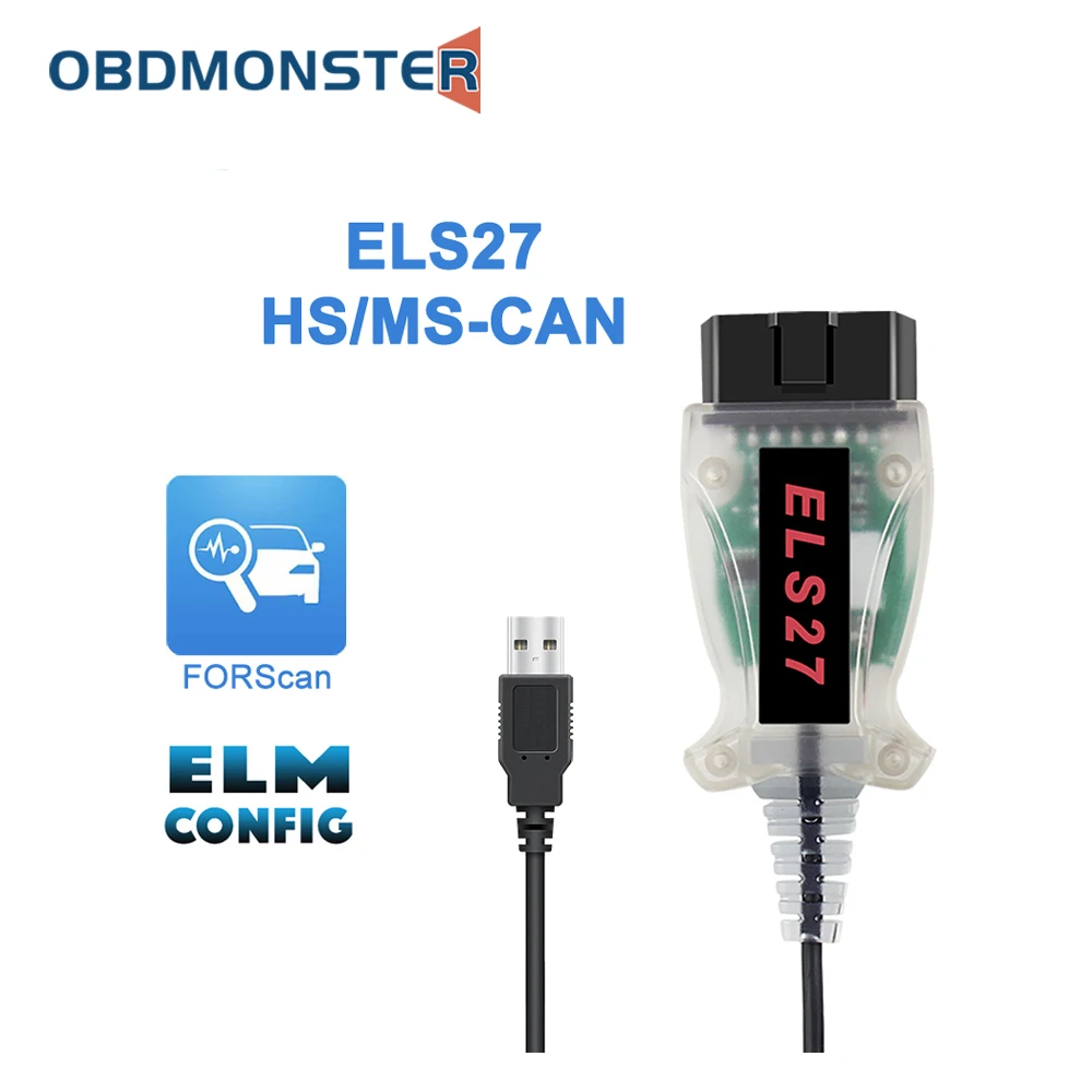 

ELS27 for Ford Mazda Lincoln Mercury F150 F250 ELM327 USB V1.5 Coding Tool Automotive OBD2 Code Read HS MS CAN Forscan ELMConfig