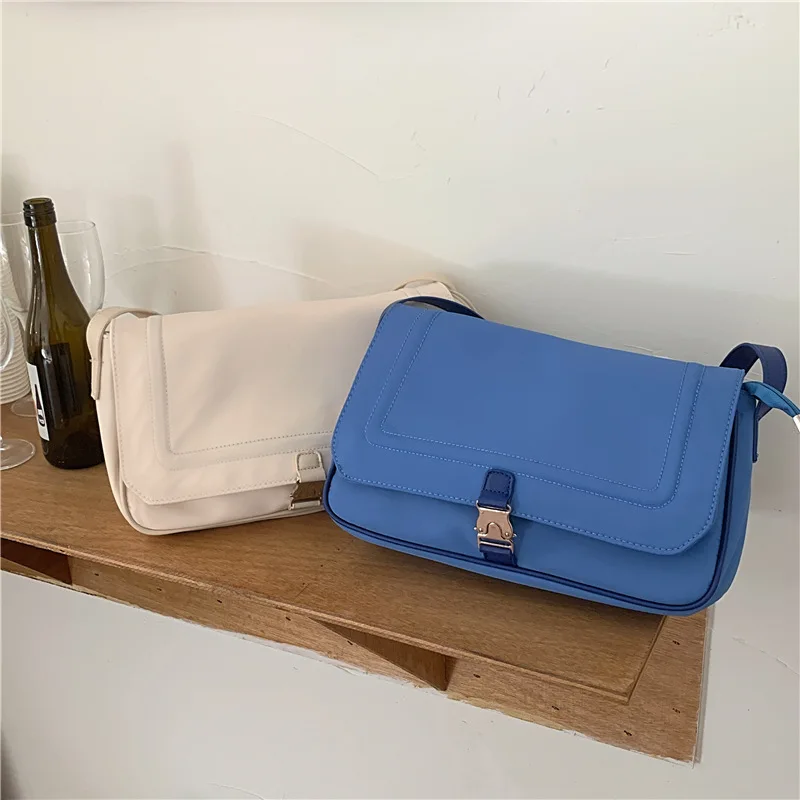 

Nylon Tote Bag Women Designer Handbags 2021 Shopper Purses Fashion Casual Large Capacity Solid Color Lock Underarm Shoulder Bags
