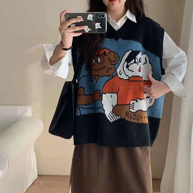 

Small Autumn Clothes 2021new Women's Knitted Sweater Vest Shirt Fashion Two-Piece Set Student