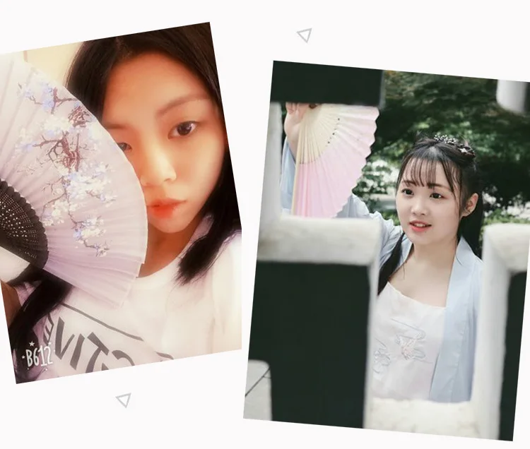 

Silk Female Dance Fan Bamboo Folding Hand Held Chinese Style Folding Tassel Fans Home Decoration Ornaments