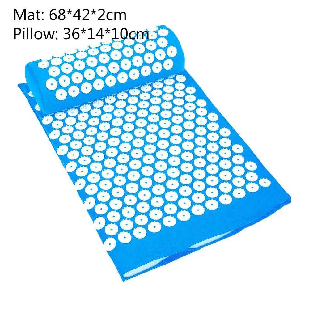 2pcs blue Массажная подушка акупрессура коврик для тела голова ноги снимает стресс боль Акупунктура йога коврик подушка Горячая поддержка Прямая поставка - Цвет: 2pcs blue