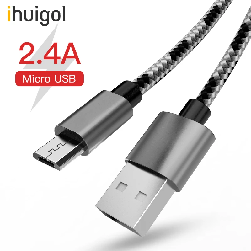 Кабель Micro USB ihuigol для Samsung S6 S7 Xiaomi Lenovo OPPO A57 нейлоновый провод зарядки телефонов