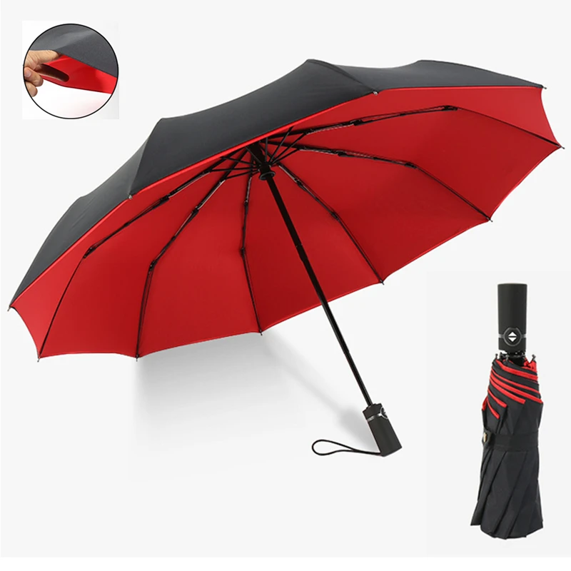 

Эпонж с двойной палубой Ten Bone 190T, полностью автоматический зонт от солнца 3, складной, ветрозащитный, от дождя для женщин и мужчин, для путешес...