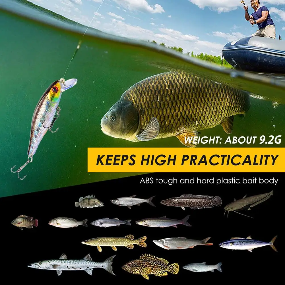 

5 Pcs Fishing Lures 3D Printing Hard Bait Crank Baits Sinking Wobbler Treble Hooks Fishing Lures Outdoor Fishing Tool