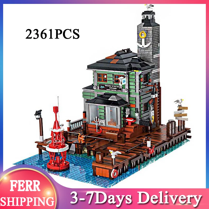 

Природа 30104 MOC креативная серия уличный вид старая Рыбалка дайвинг магазин идея строительство 2361 блоков кирпичная модель MOC игрушки подарок