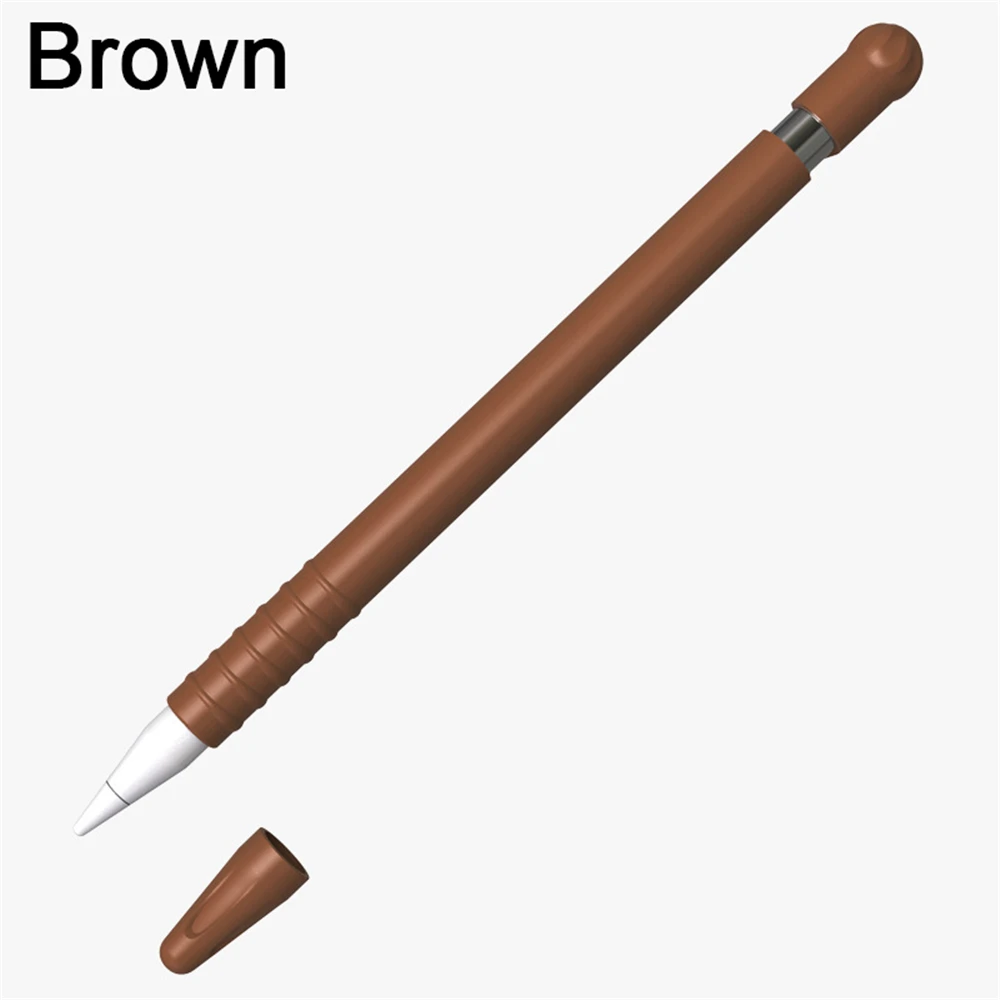 brown Мягкий силиконовый чехол с наконечником, чехол с наконечником, держатель кабеля, адаптер, соединительный ремень, не теряется, для Apple Pencil 1 iPad Pro - Цвета: brown