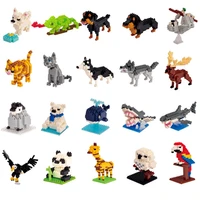 wisehawk diamond mini building blocks animal toys bag chameleon dog cat bird series for children a1 b29