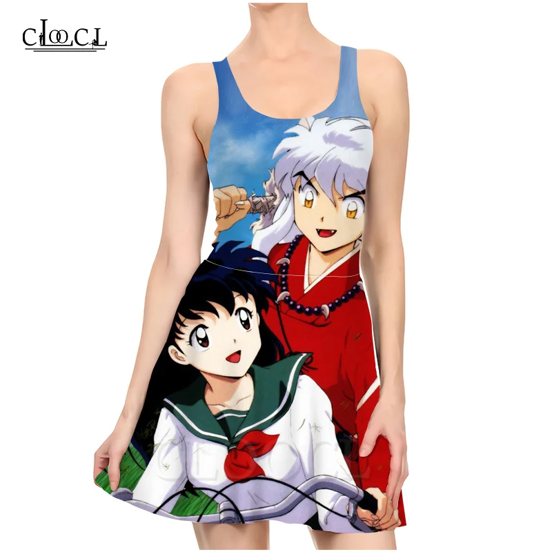 CLOOCL японское аниме инуяся 3D принт женское повседневное без рукавов 2021 летнее
