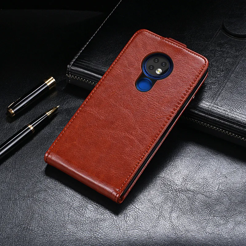 Чехол для Nokia 7 2 6 3 дюйма роскошный Вертикальный флип-чехол из искусственной кожи