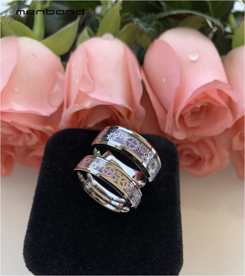 Милая пара кольцо Вольфрам обручальное Шестерни с механическими кнопками колеса