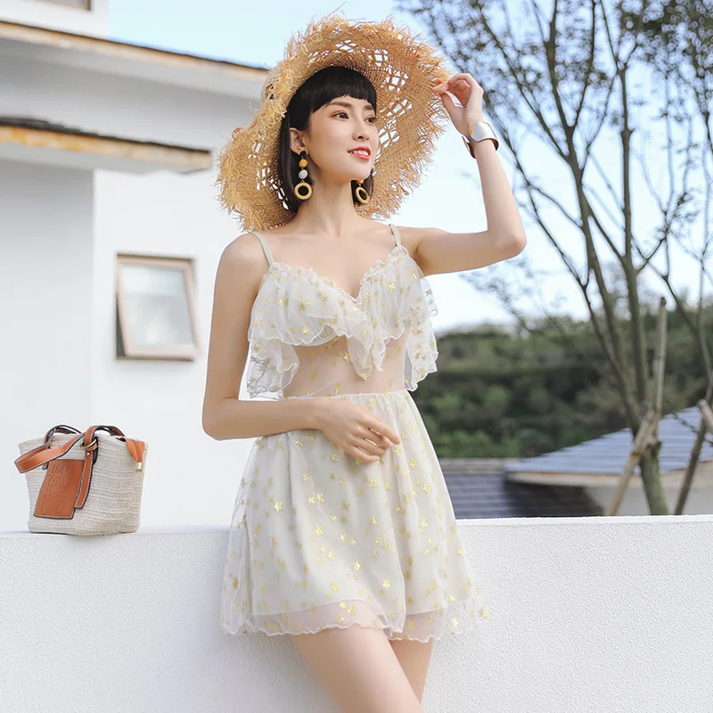 Женский слитный купальник с милым принтом сексуальное пляжное платье спортивный