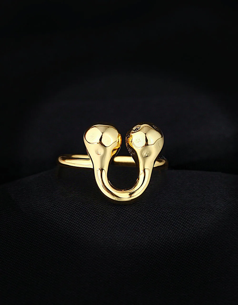 

Exquisite U-shaped Creative Geometric Ring Couple Opening Adjustable Ring 925 Sterling Silver for Women Ring Silver Jewelry